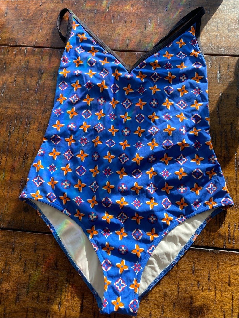 Louis Vuitton Blue Floral-Print One-Piece Swimsuit